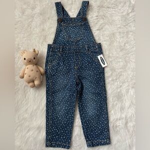 Super Cute and Trendy Floral Print Toddler Denim Overalls